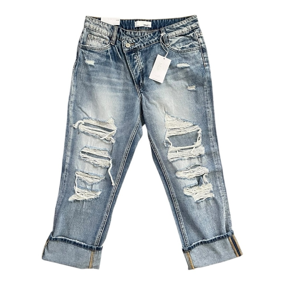 NWT Vervet Women's Kassie Boyfriend High Rise Straight Distressed Jeans size 29